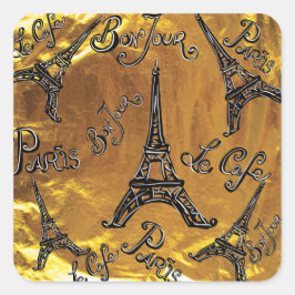 Gold Quadratischer Aufkleber