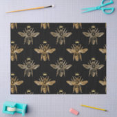 Gold Queen Bienen auf Black Decoupage Seidenpapier (Basteln)