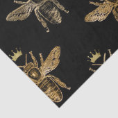 Gold Queen Bienen auf Black Decoupage Seidenpapier (Detail)