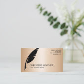 Gold Quill Pen ÖFFENTLICHES NOTARY SINGNING AGENT Visitenkarte (Stehend Vorderseite)