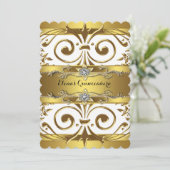 Gold Quinceanera Einladung (Stehend Vorderseite)