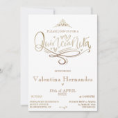 Gold Quinceañera Einladung Vorlage (Vorderseite)