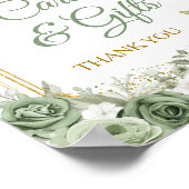 Gold Quinceañera Sage Green Crown Cards & Geschenk Poster (Ecke)