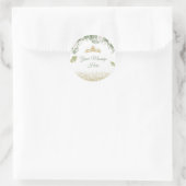 Gold Quinceañera Sage Green Crown Ihre Botschaft Runder Aufkleber (Tasche)