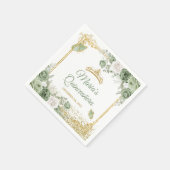 Gold Quinceañera Sage Grüne Kronenschmetterlingspa Serviette (Ecke)
