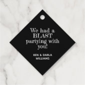 Gold Race Pferd auf schwarzen Streifen Geschenkanhänger (Rückseite)