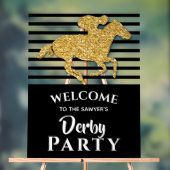 Gold Racehorse Black Stripes Derby Willkommen Acrylschild (Neutral)