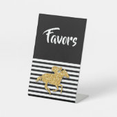 Gold Racehorse Brautparty Favoriten Sockelschild (Vorderseite)