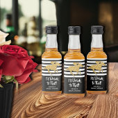 Gold Racehorse Brautparty Mini Alkoholflaschenetikett