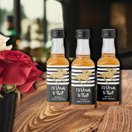 Gold Racehorse Brautparty Mini Alkoholflaschenetikett