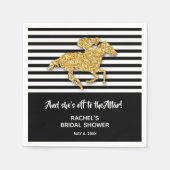 Gold Racehorse Derby Brautparty Serviette (Vorderseite)