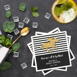 Gold Racehorse Derby Brautparty Serviette