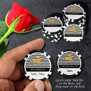 Gold Racehorse Derby Day Pokerchips
