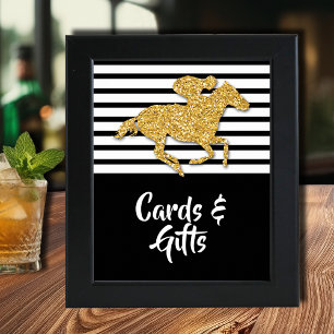Gold Racehorse Derby Karten und Geschenke Poster