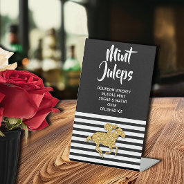 Gold Racehorse Mint Julep Brautparty Sockelschild