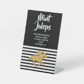Gold Racehorse Mint Julep Brautparty Sockelschild (Vorderseite)