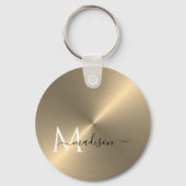 Gold Radial Metallic Script Name Schlüsselanhänger (Vorderseite)