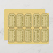 Gold Raffle Tickets Postkarte (Vorne/Hinten)