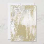 Gold Rahmen Silver & Gold Spritzer Abstrakt Hochze Einladung (Rückseite)