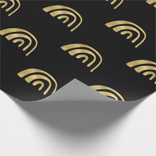 Gold Rainbow and black Geschenkpapier (Ecke)