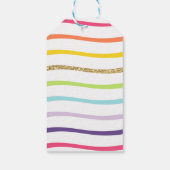 Gold Rainbow Art Party Geburtstag Vielen Dank Geschenkanhänger (Rückseite)