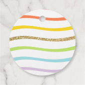 Gold Rainbow Art Party Geburtstag Vielen Dank Geschenkanhänger (Rückseite)