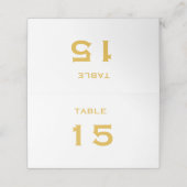 Gold Rainbow Wedding Tischnummer Platzkarte (Außenseite Aufgefaltet)