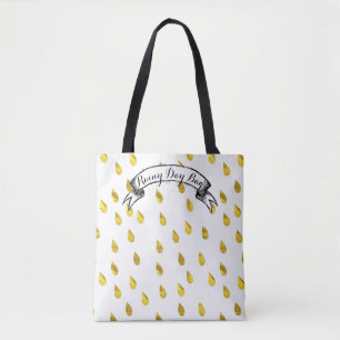 Gold Raindrop Rainy Day Pattern Tasche