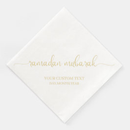 Gold Ramadan Mubarak Calligrafie Custom Serviette