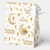 Gold Ramadan Mubarak Pattern with Custom Name Geschenkschachtel (Rückseite)
