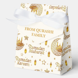 Gold Ramadan Mubarak Pattern with Custom Name Geschenkschachtel