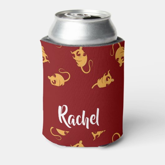 Gold rats silhouette on red dosenkühler (Kanne Rückseite)