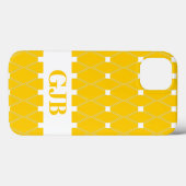 Gold-Raute-Gitter mit Monogramm Case-Mate iPhone Hülle (Rückseite (Horizontal))