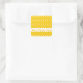Gold-Raute-Gitter mit Monogramm Quadratischer Aufkleber (Tasche)