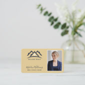 Gold Real Anwesen Agent Foto QR Code Visitenkarte (Stehend Vorderseite)