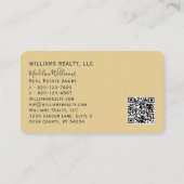 Gold Real Anwesen Agent Foto QR Code Visitenkarte (Rückseite)