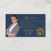 Gold Real Anwesen Agent Visitenkarten mit QR-Code Visitenkarte (Rückseite)