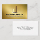 Gold Real Anwesen Gebäude | Gold Textur Visitenkarte (Vorne/Hinten)