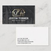 Gold-Real-Anwesen-Logo | City Skyline | Marmor Visitenkarte (Vorne/Hinten)