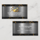 Gold-Real-Anwesen-Logo | Marmormetall Visitenkarte (Vorne/Hinten)