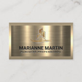 Gold-Real-Anwesen-Logo | Metallische Visitenkarte (Vorderseite)