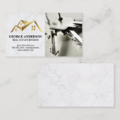 Gold-Real-Anwesen-Logo | Schlüssel der Visitenkart Visitenkarte (Vorne/Hinten)