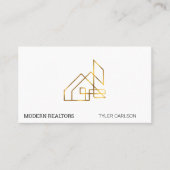 Gold Real Anwesen Modern Logo Visitenkarte (Vorderseite)