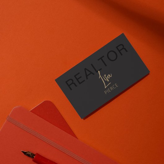 Gold Real Estate Agent Business Cards With QR Code Visitenkarte