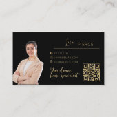 Gold Real Estate Agent Business Cards With QR Code Visitenkarte (Rückseite)
