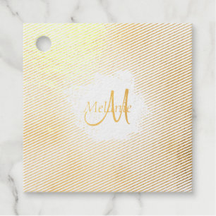 Gold Real Foil Modernes, elegantes Monogramm Templ Geschenkanhänger