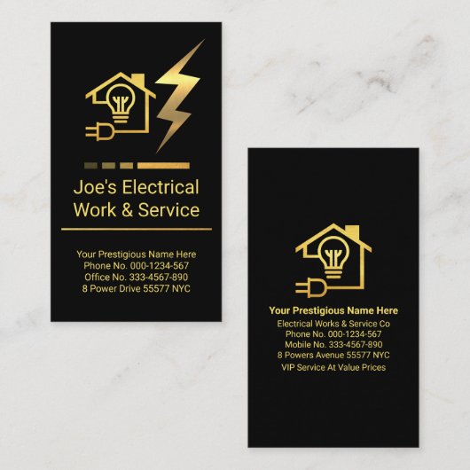 Gold Rebar Piling Baugrundstück Visitenkarte (Vorne/Hinten)