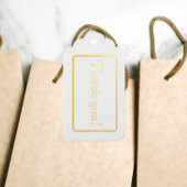 Gold Rechteckige Grenze auf Weiß Vielen Dank Geschenkanhänger