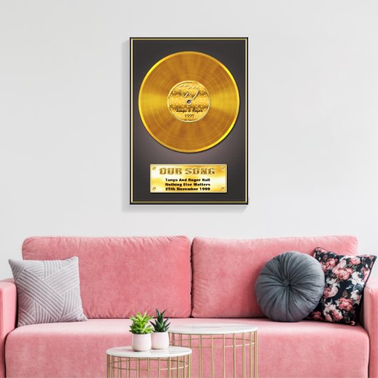 Gold Record Special Date Memory-Geschenk Leinwanddruck (Insitu (Wohnzimmer))