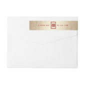 Gold Rectangle Double Happiness Chinese Wedding (Rückseite)